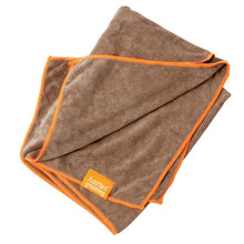 Load image into Gallery viewer, Microfibre Drying Towel, Brown With Orange Trim
