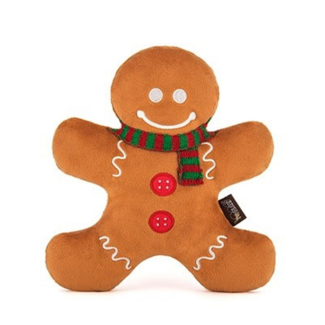 Holiday Classic Holly Jolly Gingerbread Man Christmas Dog Toy